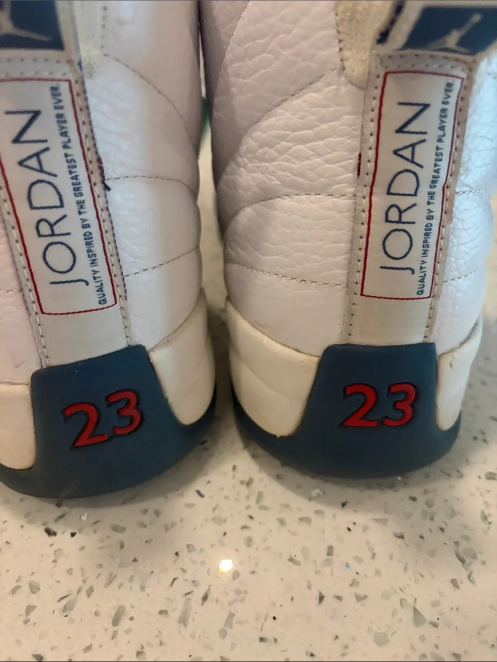 Jordan Men’s White & Navy Basketball Sneakers